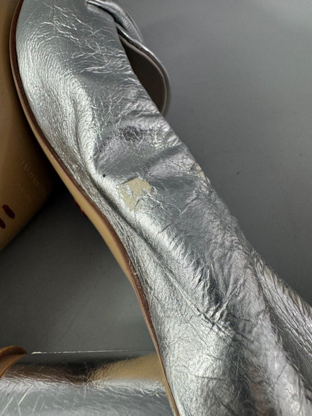 Halmanera Made in Italy Metallic Silver Blocked Heel Shoes, Size 39 - Picture 9 of 14
